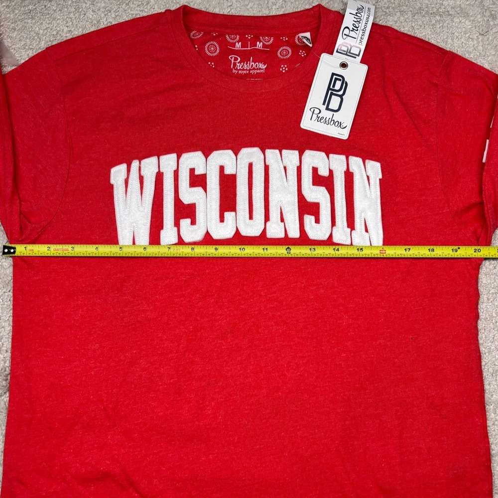 Pressbox Wisconsin Badgers T-Shirt Women M Red Long Sleeve Graphic NWT - Picture 8 of 10